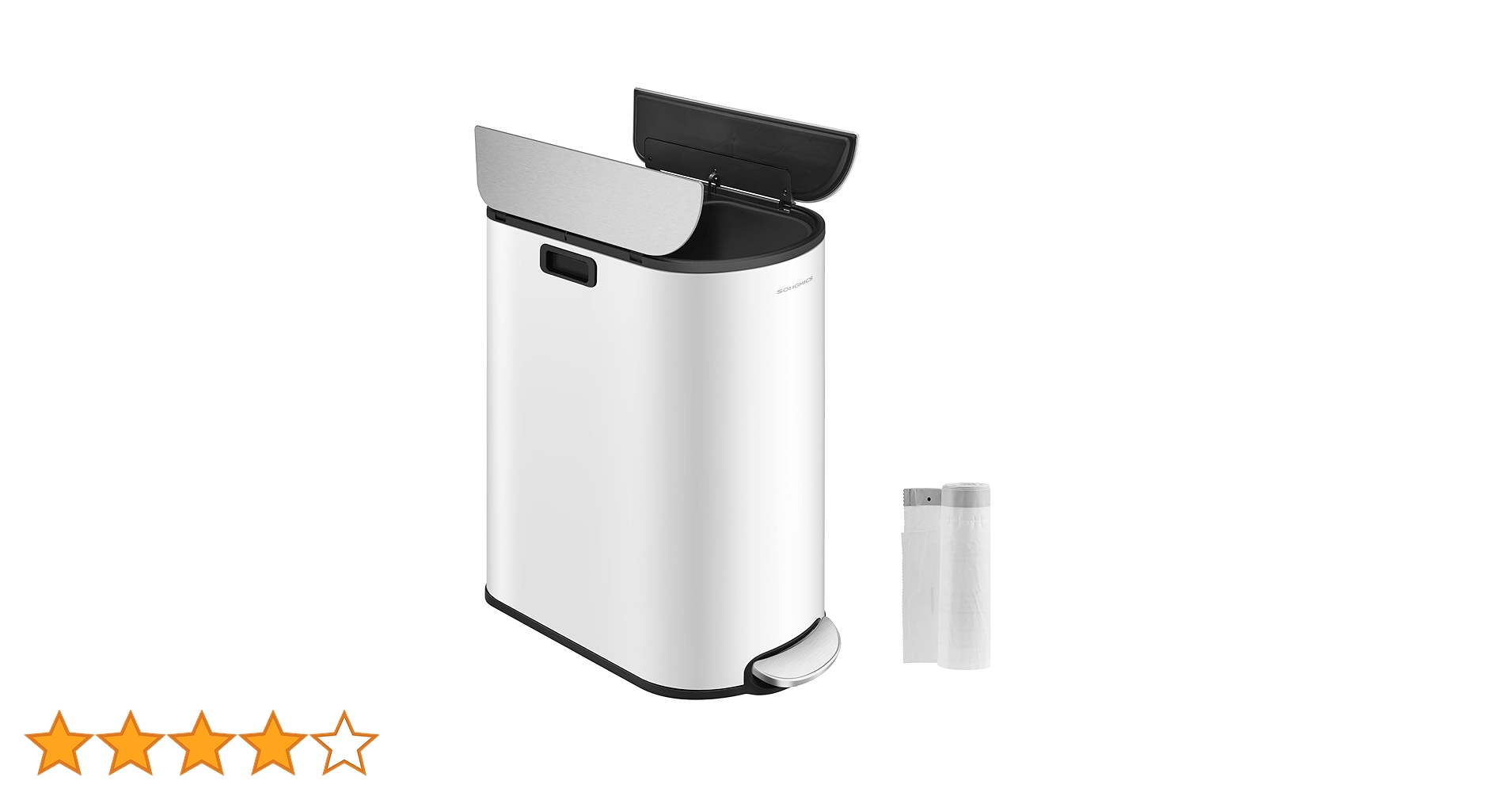 Amazon｜SONGMICS ゴミ箱 2分別 20L+30L 幅29cm 観音開き ペダル